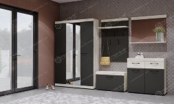 Модульная прихожая Соната 3, Крафт белый - Антрацит  